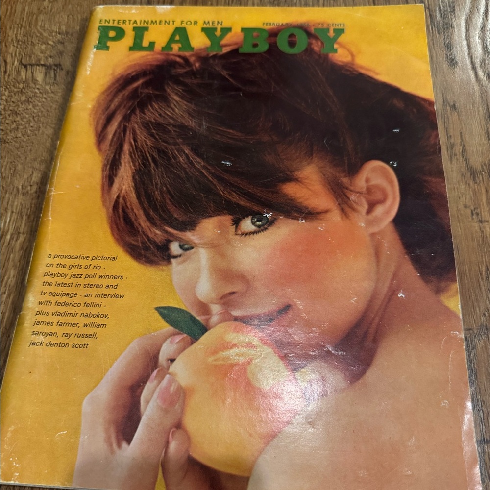PLAYBOY Magazine Cover with Orange and Brown Tones